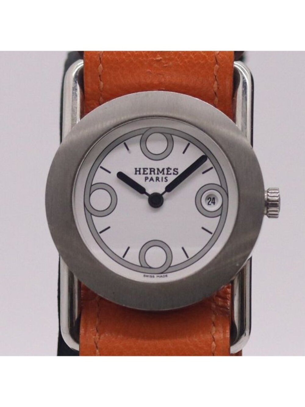 Hermes Pullman Date White Dial Watch